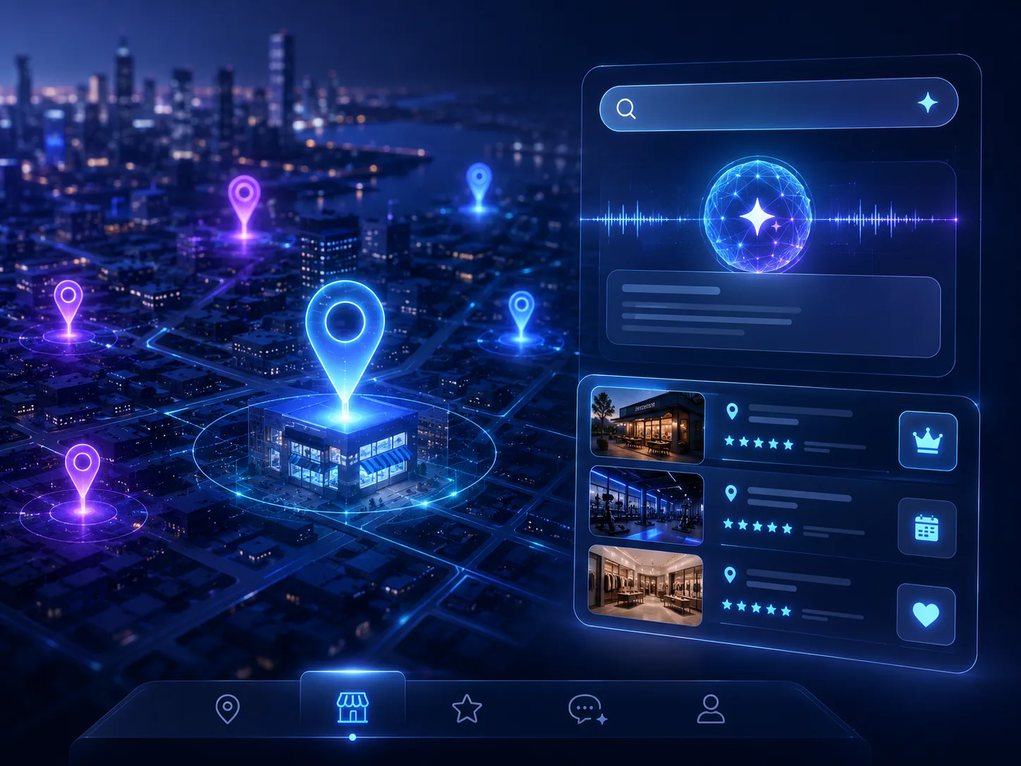 AI-powered local results listing nearby businesses