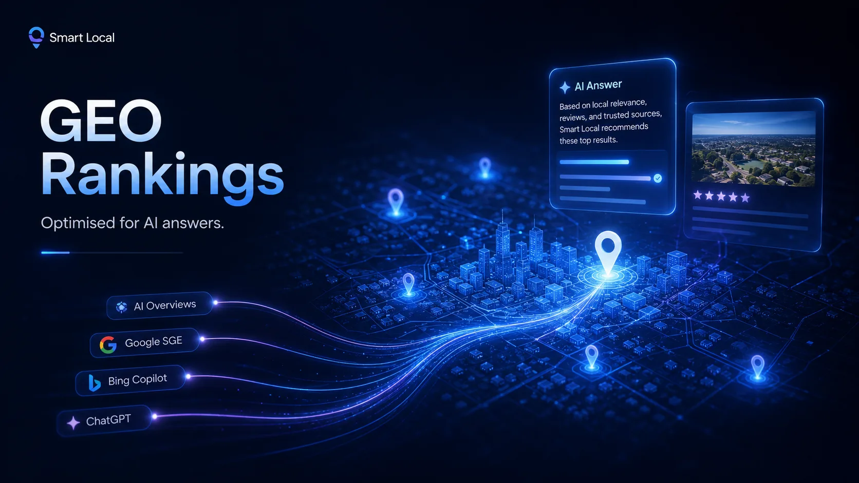 Smart Local banner about earning rankings across AI and local search