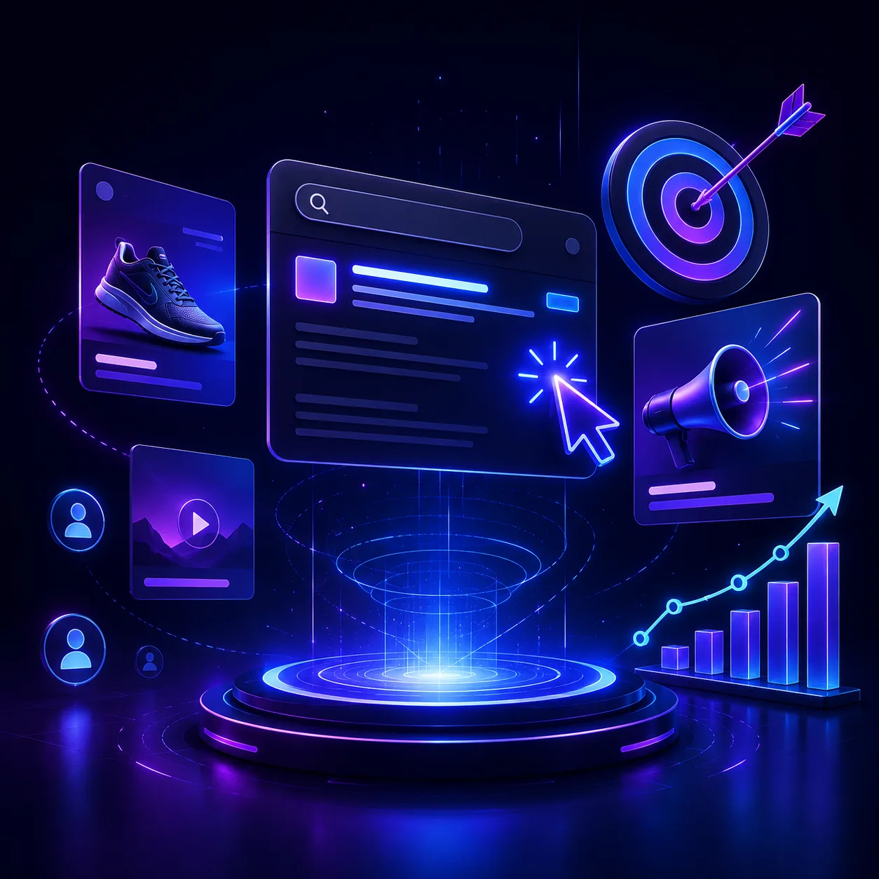 Search ad targeting graphic with a campaign reaching local customers