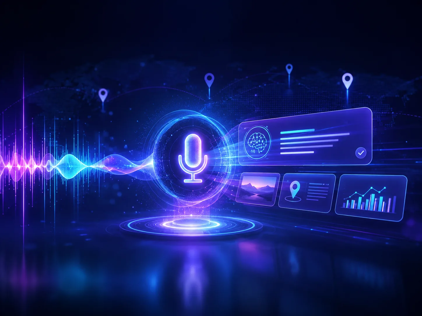 Microphone representing voice and AI search queries